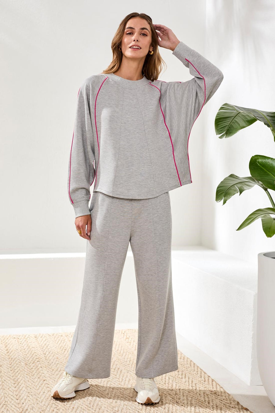 Techno Lux Crew Dolman Top Contrast