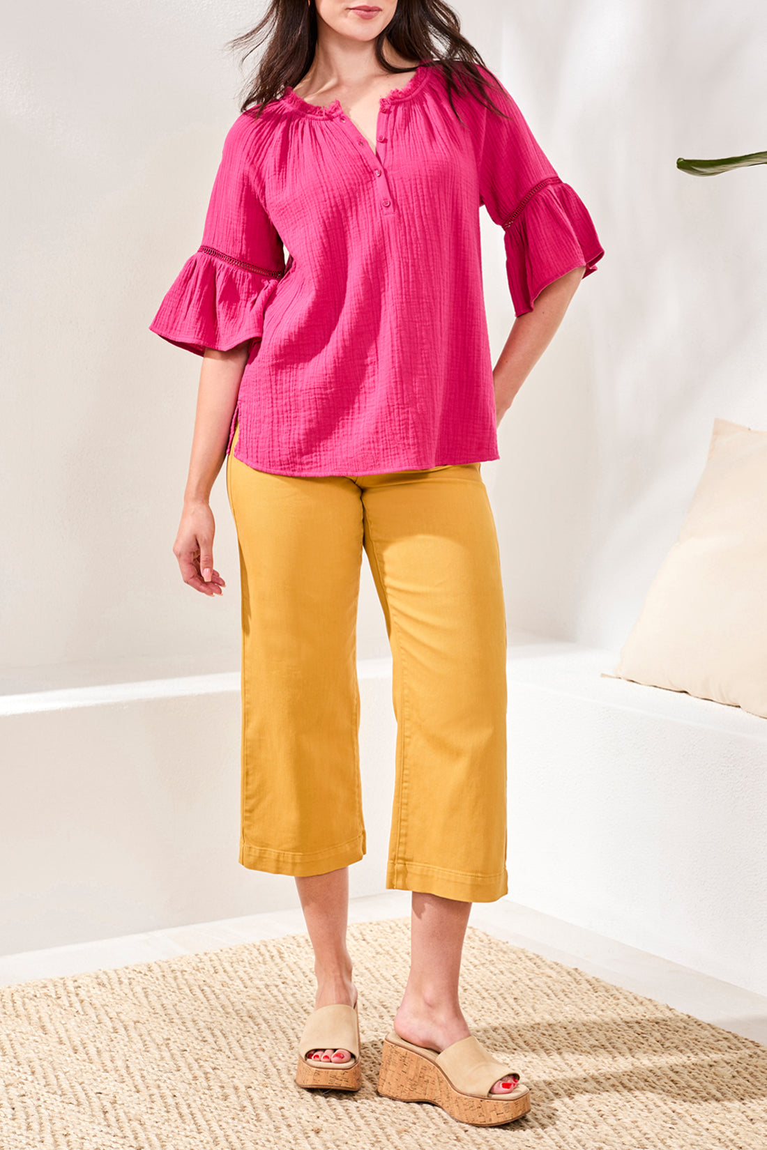 Raglan Sleeve Blouse w/ Tape Detail