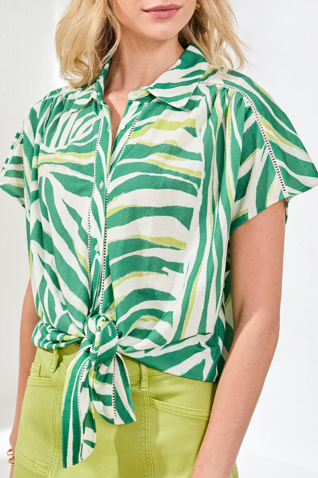 Tie Front Short Sleeve Shirt