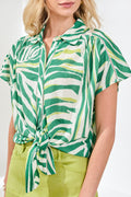 Tie Front Short Sleeve Shirt
