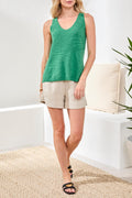 Combed Cotton Sleeveless V-Neck Sweater