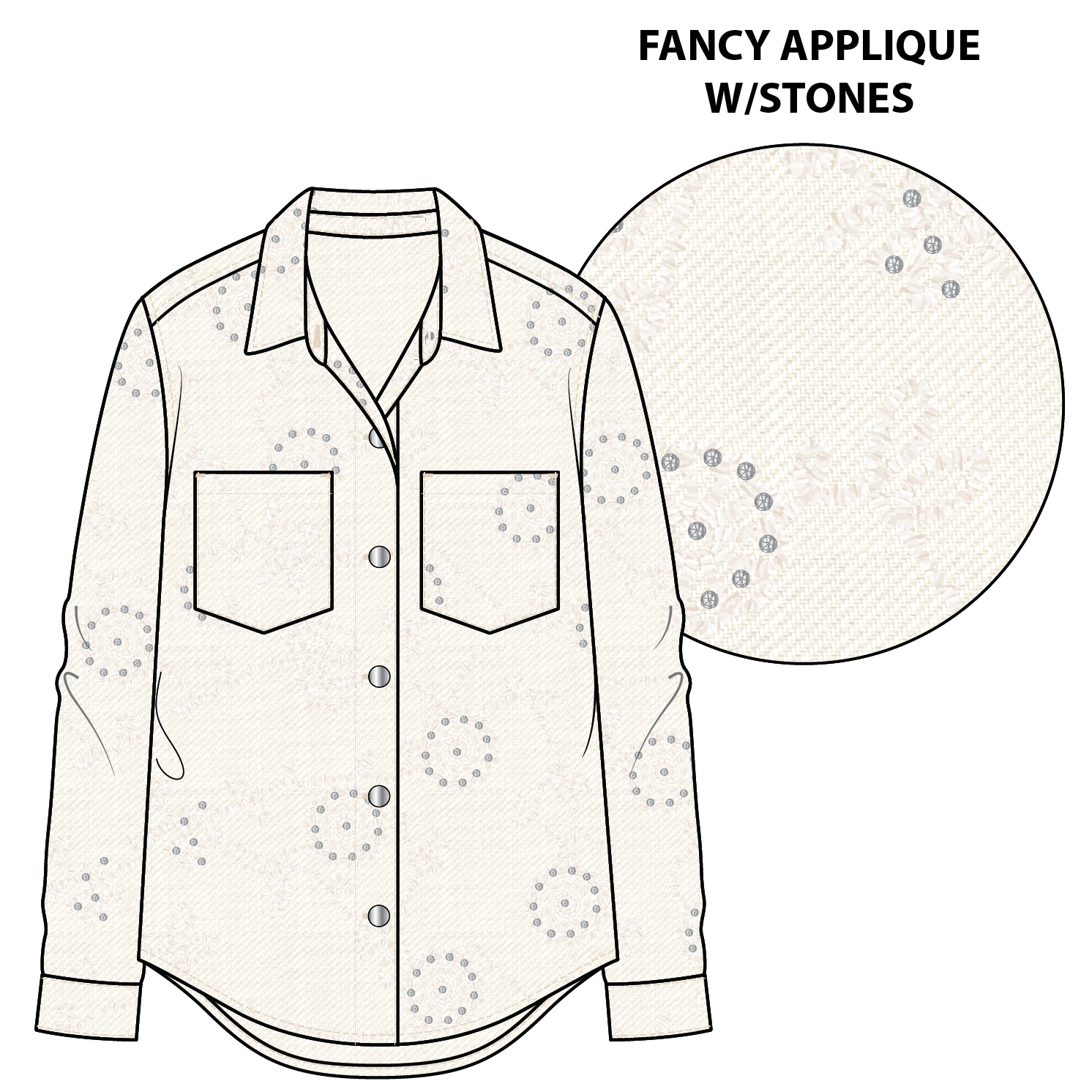 Shacket with Fancy Applique