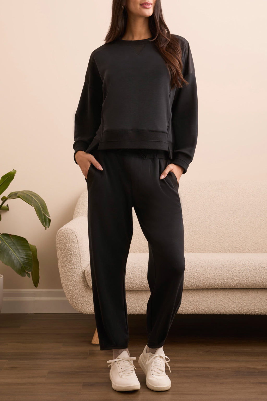 Long Sleeve Combo Top with Pockets