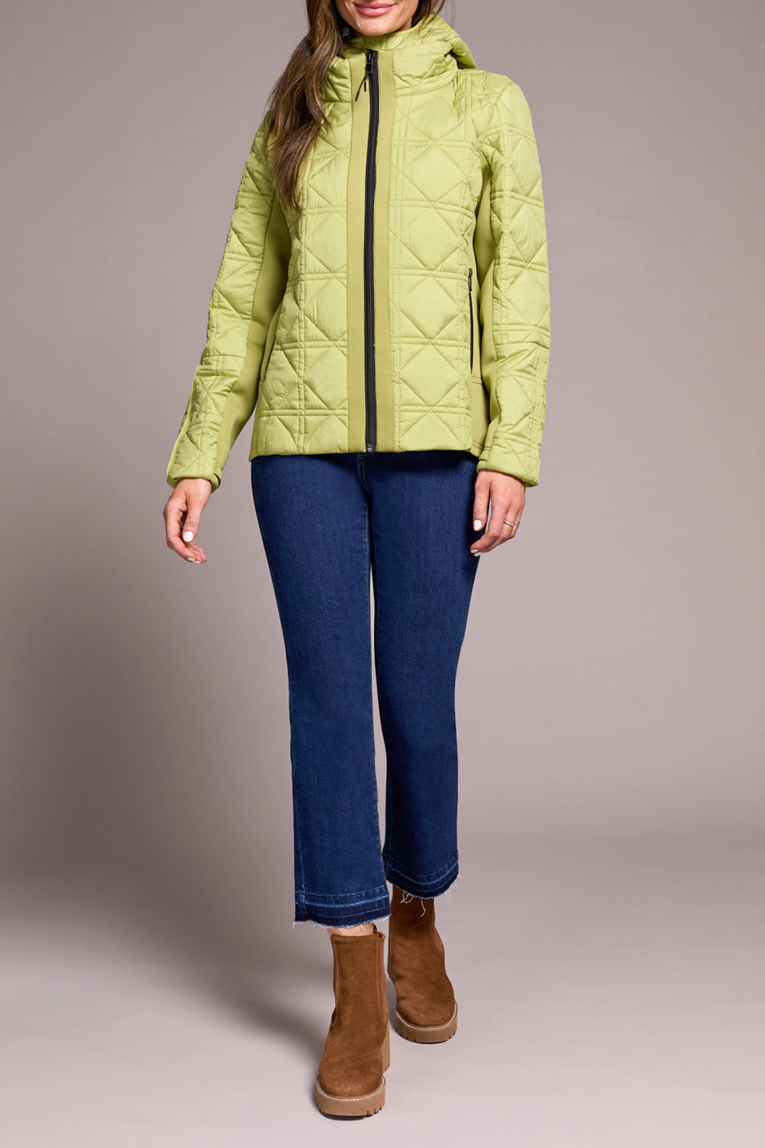 Long Sleeve Zip Front Puffer w/ Removable Hood