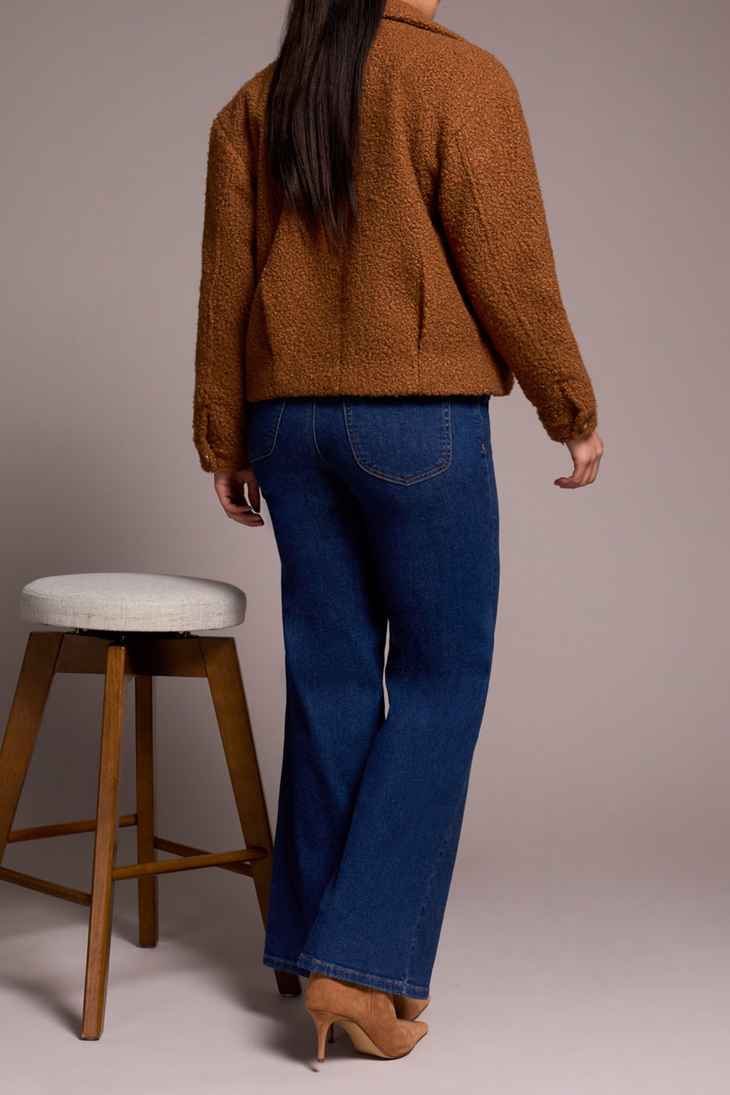 Button Front Boucle Jacket