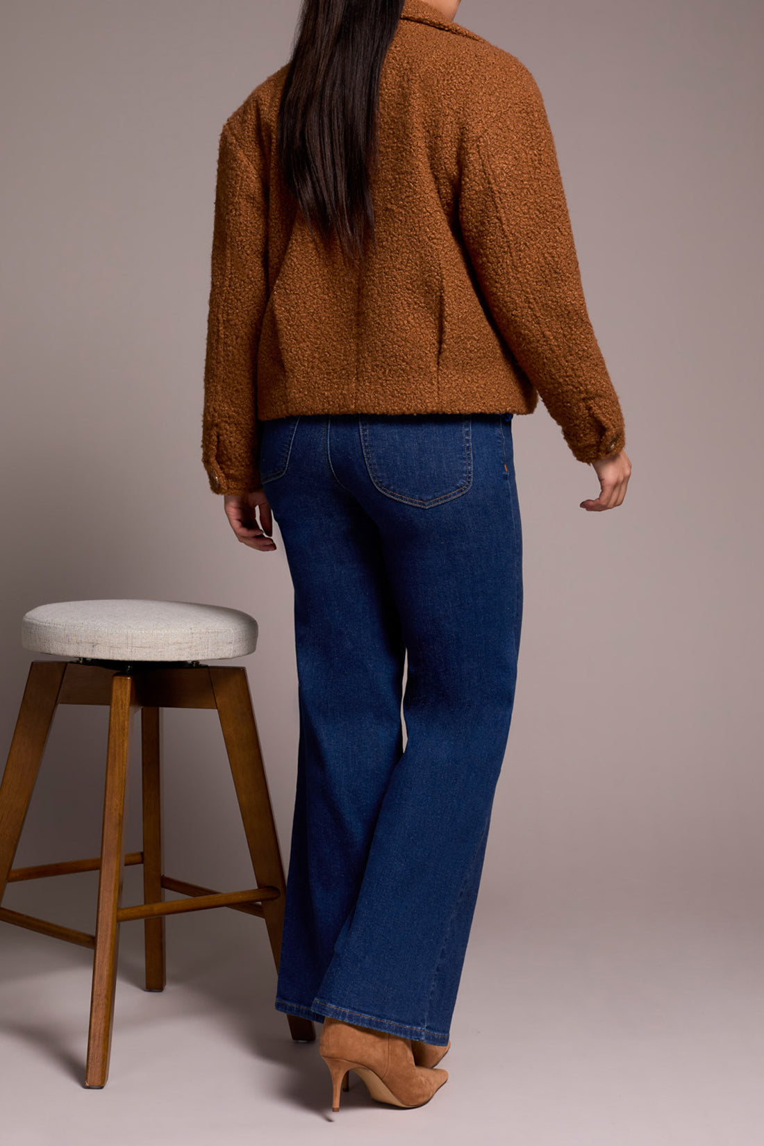 Button Front Boucle Jacket