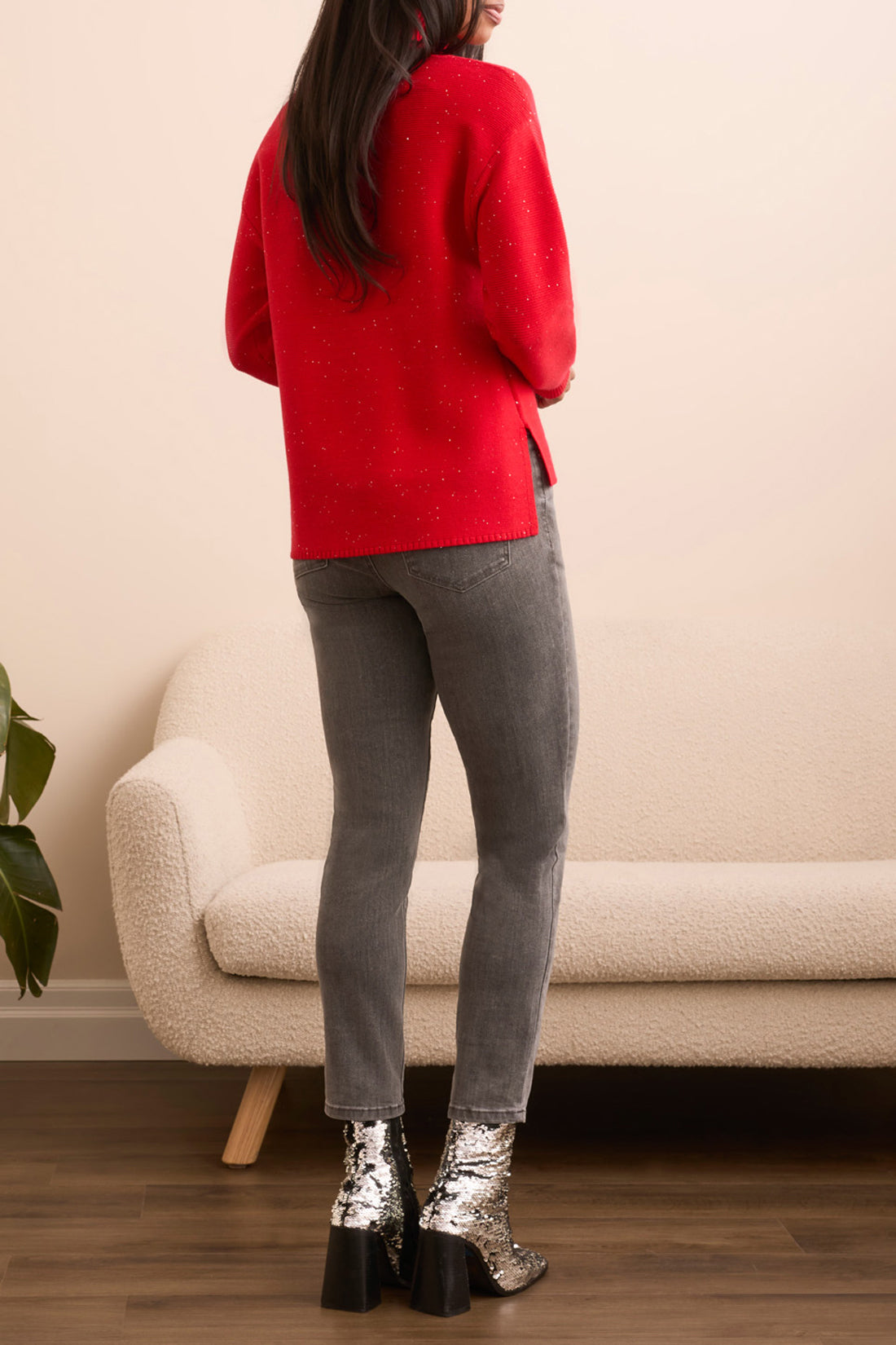 Turtleneck High Low Sweater w/ Side Slits