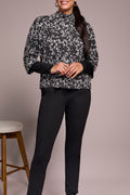 Long Sleeve Mock Neck Top w/ Combo