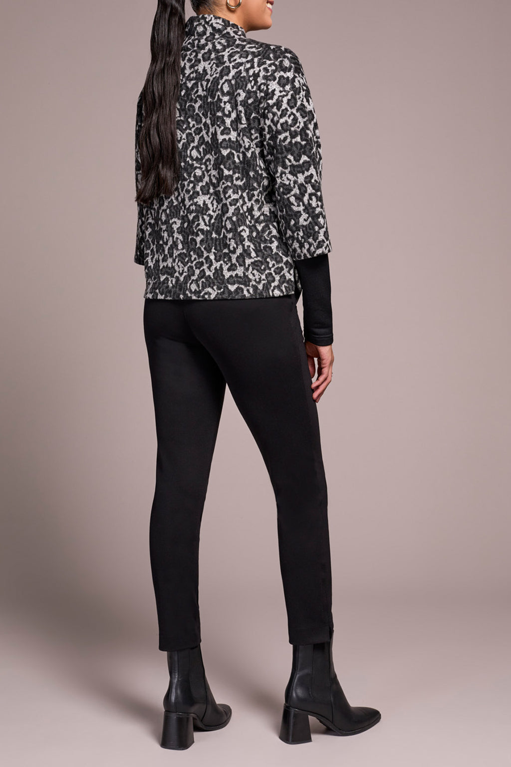 Long Sleeve Mock Neck Top w/ Combo