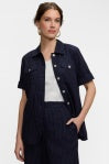 Estela Pinstripe Linen Short Sleeve Jacket