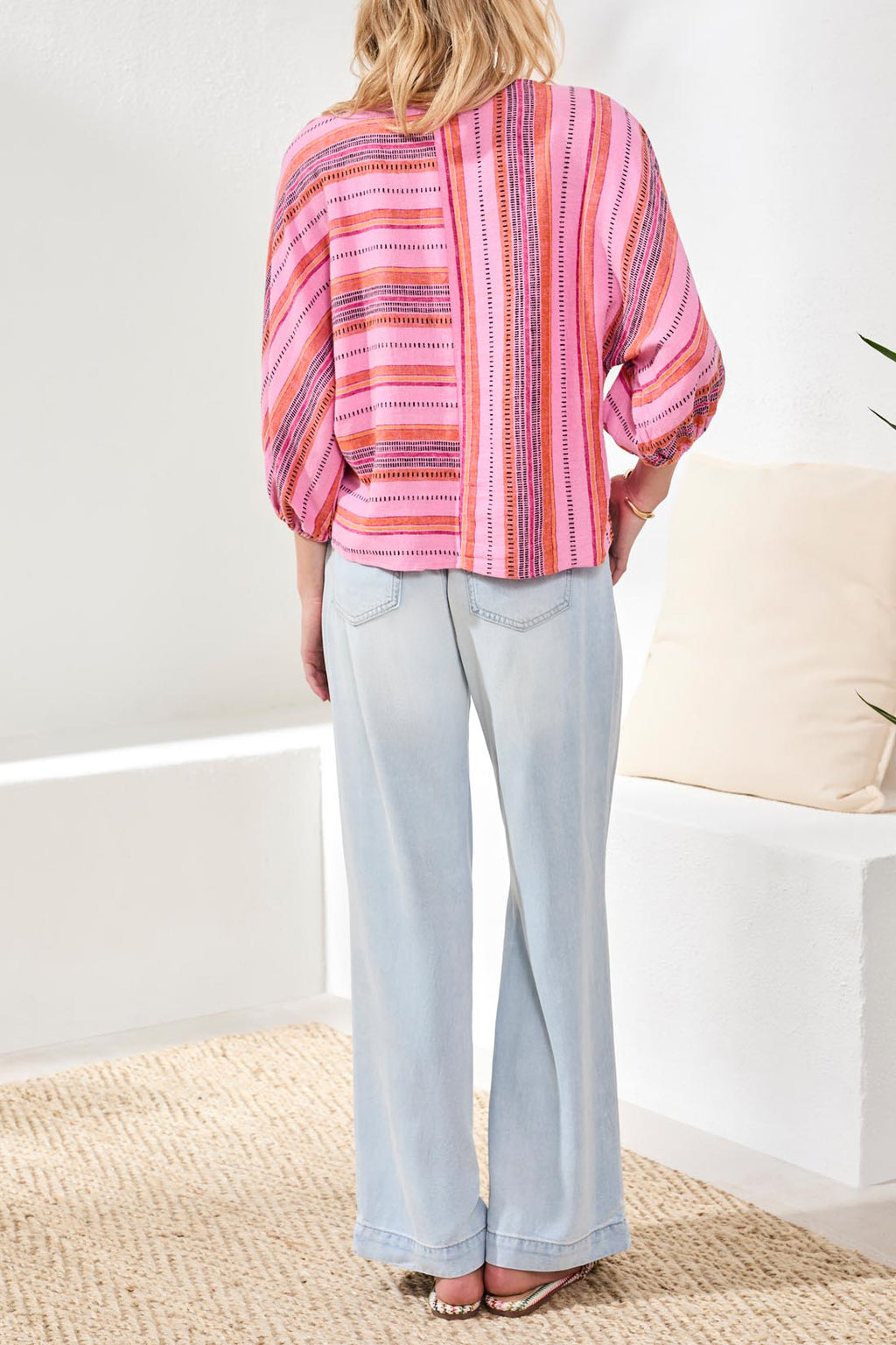 Boat Neck Dolman Sleeve Blouse